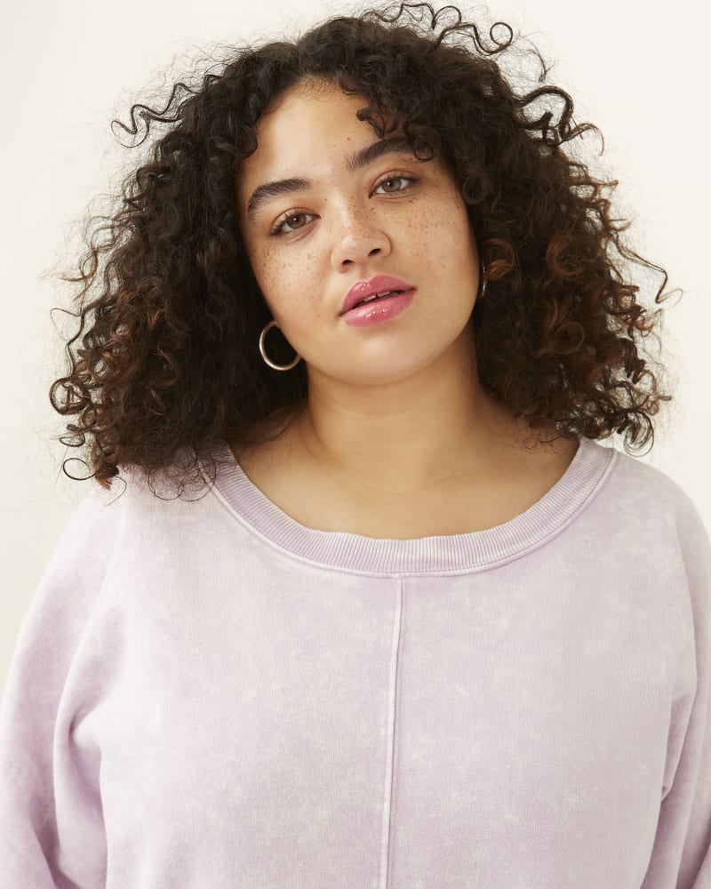 Front of plus size Reagan Fleece Pullover by Marc NY | Dia&Co | dia_product_style_image_id:186215